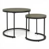 Set of 2 Modern Round Stacking Nesting Coffee Tables