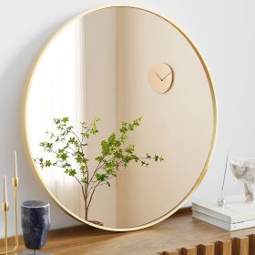 Round Wall Mirror,Bathroom Mirror Shatterproof with Hook,HD Anti-Fog for Over Sink,Entryway,Bedroom,Vanity,Gold/Black,20/24/30 Inch (Pack Size: 1 Pack)