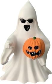 Halloween Ghost Figurine - Spooky Resin Ghost Statue, Funny Cute Ghost Ornaments for Halloween Decorations, Porch and Indoor Home Office Desk Decor, (Color: Ghost With Pumpkin)