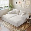 Oversized Double Chaise Lounge Corduroy Upholstered Boneless Couch Cloud Deep Seat Sofa