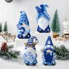 4 Pcs Resin Winter Snow Gnome Figurines Decoration Snowflake Antlers Gnome Sculpture Decoration