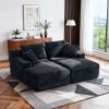Oversized Double Chaise Lounge Corduroy Upholstered Boneless Couch Cloud Deep Seat Sofa