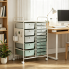 15-Drawer Rolling Storage Cart Metal Tabletop Pegboard Organization Tool Caddy for Home Garage Office