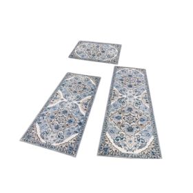 3 Piece Washable Farmhouse Kitchen Rugs Sets (Color: As pic show, Type: Style B)