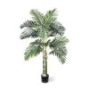 6FT Artificial Golden Cane Palm Tree with Black Plastic Pot, Realistic Faux Tropical Plant with PE Leaves and Flexible Branches for Indoor Outdoor Dec