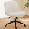 Office chair, backrest, armless office chair, adjustable swivel for comfortable home office, pink, Teddy wool fabric