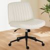 Office chair, backrest, armless office chair, adjustable swivel for comfortable home office, pink, Teddy wool fabric