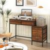 Computer Desk with 5 Drawers Home Office Desk with Side File Cabinet