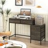Computer Desk with 5 Drawers Home Office Desk with Side File Cabinet