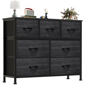 Desser For Bedroom With 7 Fabric Drawers Organizer Storage Closet Chest Clothes For Living Room Display Cabinet Of Furniture (Color: Wood black)
