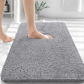 Bathroom Rugs 30x20, Extra Soft Absorbent Chenille Bath Rugs, Rubber Backing Quick Dry, Machine Washable Bath Mats for Bathroom Floor, Tub and Shower (Material: Chenille)