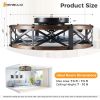 Embedded ceiling fan with lights, bladeless silent ceiling lamp, remote-controlled minimalist ceiling fan with mesh cover