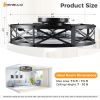 Embedded ceiling fan with lights, bladeless silent ceiling lamp, remote-controlled minimalist ceiling fan with mesh cover