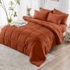 Burnt orange 2-Piece & 3-Piece Bedding Comforter Set â€“ Twin/Queen/King â€“ Soft Microfiber