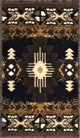 South West Native American Area Rug C318 - Easy Clean, Thick, Soft, Durable Native Tribal American Indian Inspired Rug for Bedroom/Living Room and Mo (Material: Polypropylene)