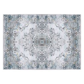Vintage Area Rug Modern Non Slip Carpet Boho Low Pile Soft Rug Waterproof Machine Washable Rug for Living Room Bedroom Kitchen Dining Room Under Tabl (Color: Type 1, size: 8_10ft)