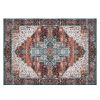 Vintage Area Rug Modern Non Slip Carpet Boho Low Pile Soft Rug Waterproof Machine Washable Rug for Living Room Bedroom Kitchen Dining Room Under Tabl