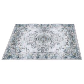 Vintage Area Rug Modern Non Slip Carpet Boho Low Pile Soft Rug Waterproof Machine Washable Rug for Living Room Bedroom Kitchen Dining Room Under Tabl (Color: Type 1, size: 6_9ft)