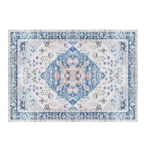 Vintage Area Rug Modern Non Slip Carpet Boho Low Pile Soft Rug Waterproof Machine Washable Rug for Living Room Bedroom Kitchen Dining Room Under Tabl (Color: Type 2, size: 6_9ft)