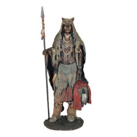 14"H Native American Warrior with Spear Figurine Home Decor Gift (Model: GSC7811356)