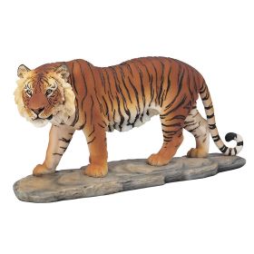 6"H Orange Bengal Tiger Standing on Rock Wild Cat Animal Figurine Home Decor Gift (Model: GSC7811449)