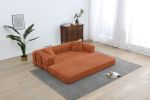 Convertible Sleeper Sofa Bed, Corduroy Folding Sofa Bed with Fixed-Shape Frame, Fold Out Floor Mattress Couch, Lazy Compression Sofa for Living Room,