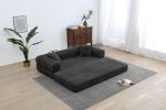 Convertible Sleeper Sofa Bed, Corduroy Folding Sofa Bed with Fixed-Shape Frame, Fold Out Floor Mattress Couch, Lazy Compression Sofa for Living Room,