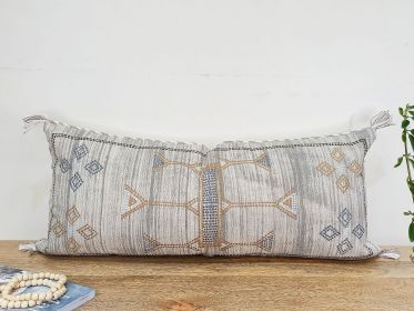 EVERYDAY Sabra silk inspired Lumbar pillow cover Embroidered pillow cover 12x28 Pillowcase (Color: Pack of 1)