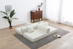 Convertible Sleeper Sofa Bed, Corduroy Folding Sofa Bed with Fixed-Shape Frame, Fold Out Floor Mattress Couch, Lazy Compression Sofa for Living Room,