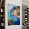 Hand Painted Oil Painting Original Mediterranean Landscape Oil Painting on canvas Coastal Beach Texture Oil Painting Acrylic Coastal Wall Art Decor f