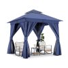 8'x8' Patio Gazebo Outdoor Heavy Duty Party Tent Shelter With Double Roofs, Mosquito Nettings And Privacy Screens For Backyard, Garden, Lawn