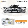 Embedded ceiling fan with lights, bladeless silent ceiling lamp, remote-controlled minimalist ceiling fan with mesh cover