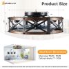 Embedded ceiling fan with lights, bladeless silent ceiling lamp, remote-controlled minimalist ceiling fan with mesh cover