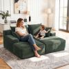 Oversized Double Chaise Lounge Corduroy Upholstered Boneless Couch Cloud Deep Seat Sofa