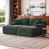Oversized Double Chaise Lounge Corduroy Upholstered Boneless Couch Cloud Deep Seat Sofa