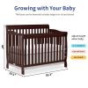 Baby Crib 5-in-1 Convertible, Wood Crib Converts to Toddler Bed, Daybed and Full-Size Bed, Non-Toxic Finishes