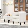 Upholstered Teddy Velvet Club Barrel Chair with Ottoman with Footrest