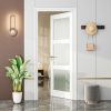 3-Lite French Interior Tempered Frosted Glass Door Slab for Pantry Doors, French & Pocket Doors, Solid Core Interior Door w/o Hardware Kit