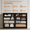 Fluted Drawer Dresser For Bedroom, Wood Storage Cabinet With Golden Metal Handles, Modern Closet Of Drawers for Living Room