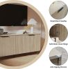 68 Inch Oak Sideboard Buffet Cabinet with 4 Doors, Large Decorative Storage Cabinet with Adjustable Shelves