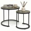 Set of 2 Modern Round Stacking Nesting Coffee Tables