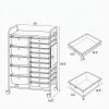 15-Drawer Rolling Storage Cart Metal Tabletop Pegboard Organization Tool Caddy for Home Garage Office