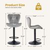 Swivel Bar Stools Set Of 2 with Adjustable Height, Fabric with Backrest for Outdoor Use Only