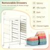 15-Drawer Rolling Storage Cart Metal Tabletop Pegboard Organization Tool Caddy for Home Garage Office