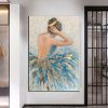 Hand Oil Pianting Ballerina fine art Dancer Handmade oil painting on Canvas female Ballet Artist Wall Art Living Room Bedroom Home Decor