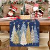 Christmas Table Runner 13x72 Inch, Xmas Trees Snowflakes Winter Holiday Decorative Farmhouse Table Decorations for Kitchen Dinning, Indoor Outdoor Di
