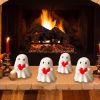 Halloween Ghost Figurine - Spooky Resin Ghost Statue, Funny Cute Ghost Ornaments for Halloween Decorations, Porch and Indoor Home Office Desk Decor,