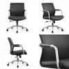 Heavy-Duty Ergonomic Mid-Back Executive Desk Chair, PU Leather Office Chair 350