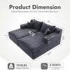 Oversized Double Chaise Lounge Corduroy Upholstered Boneless Couch Cloud Deep Seat Sofa