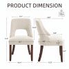Cutout Back Counter Height Bar Stools Set of 2, Mid Century Chenille Upholstered Kitchen Island Stools with Solid Rubberwood Legs